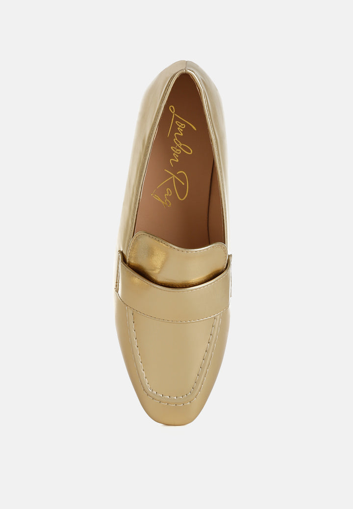flat heel loafers by rag#color_gold