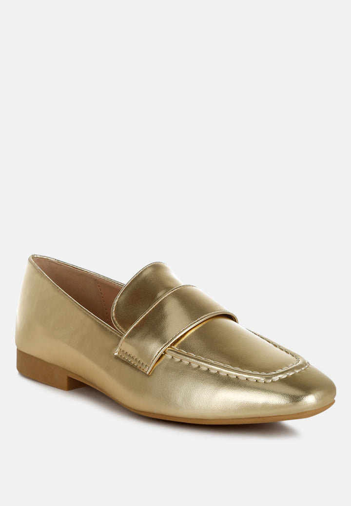 flat heel loafers by rag#color_gold