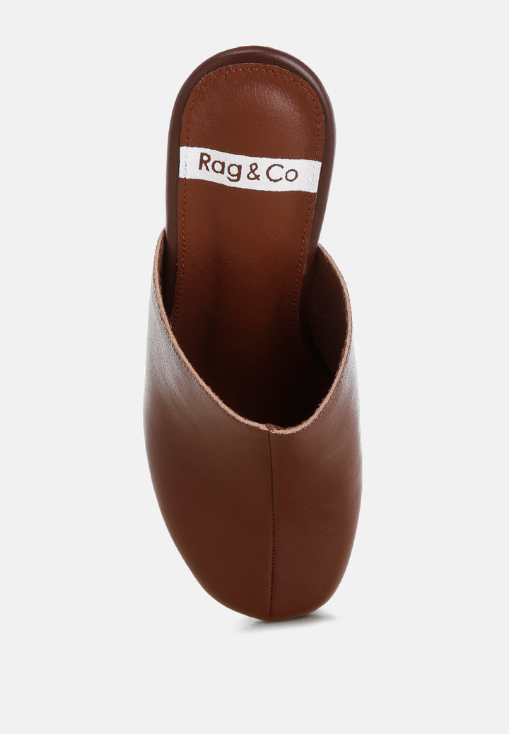 Zuecos de cuero reciclado benji#color_brown