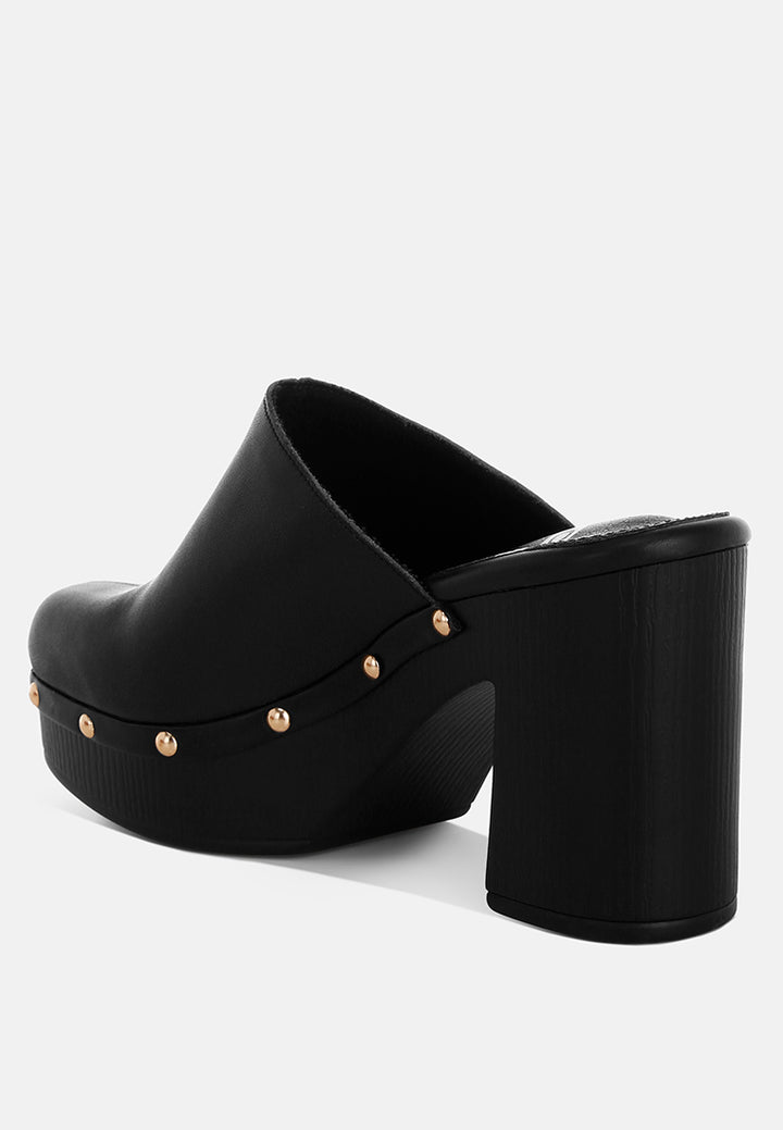Zuecos benji de cuero reciclado#color_negro