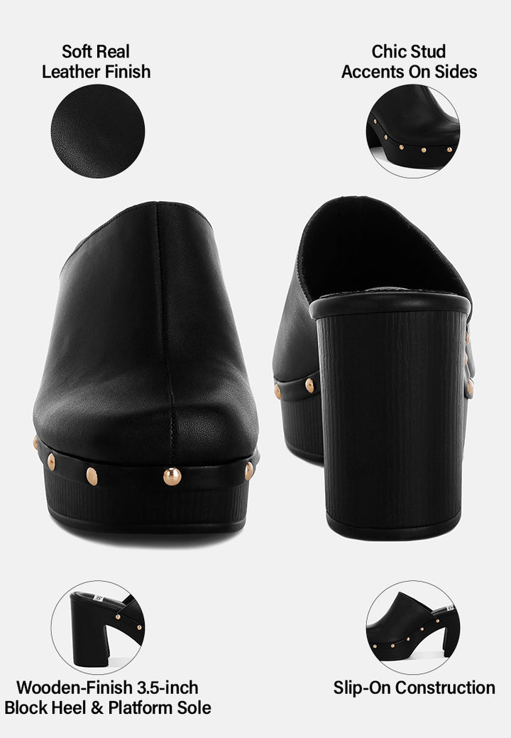 Zuecos benji de cuero reciclado#color_negro