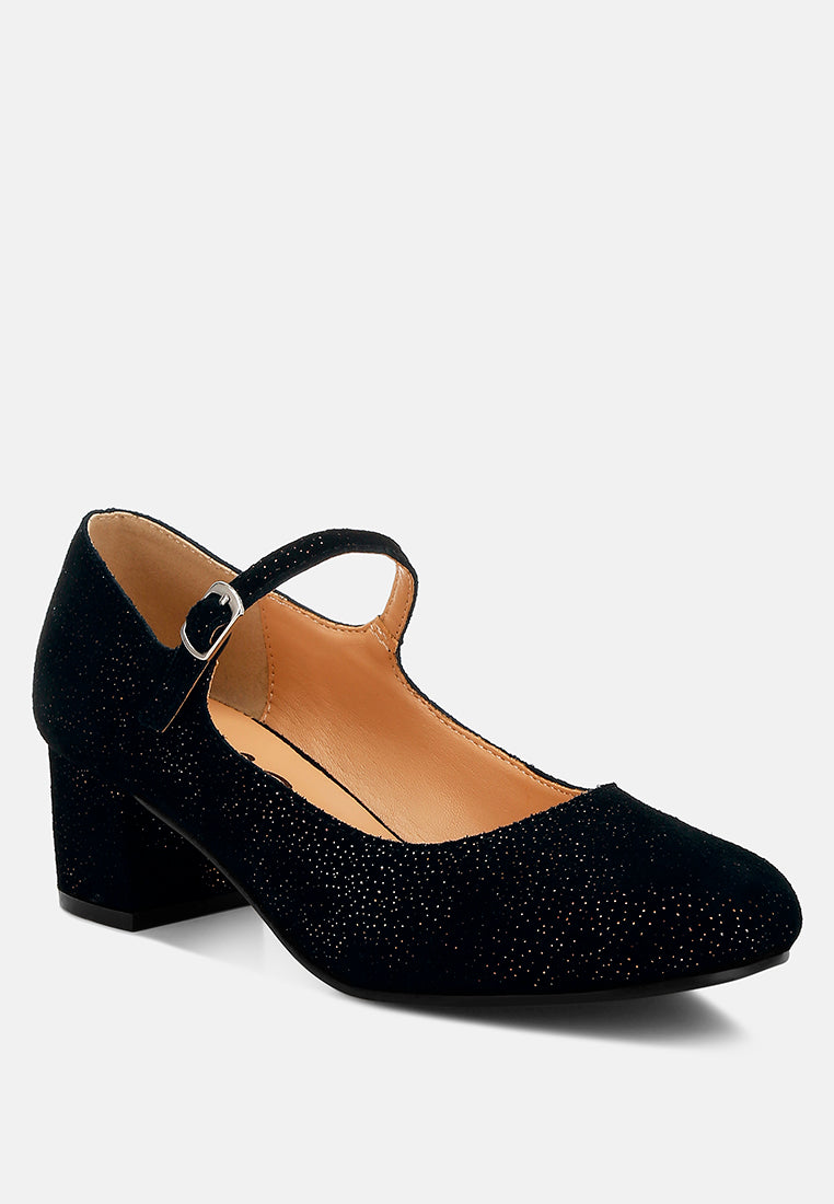 Sandalias Mary Jane de ante brillante Bettola#color_negro