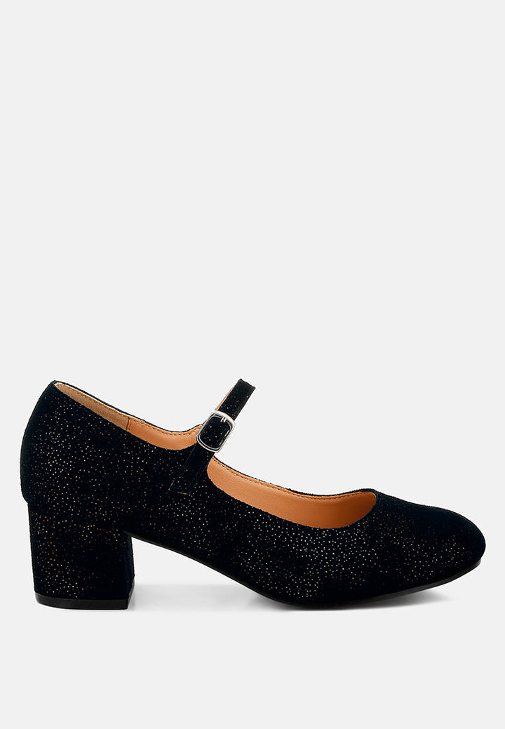 Sandalias Mary Jane de ante brillante Bettola#color_negro