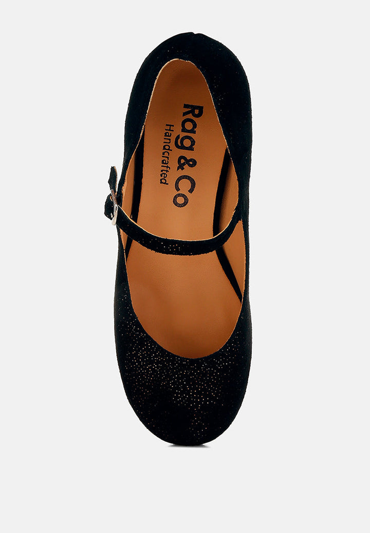 Sandalias Mary Jane de ante brillante Bettola#color_negro