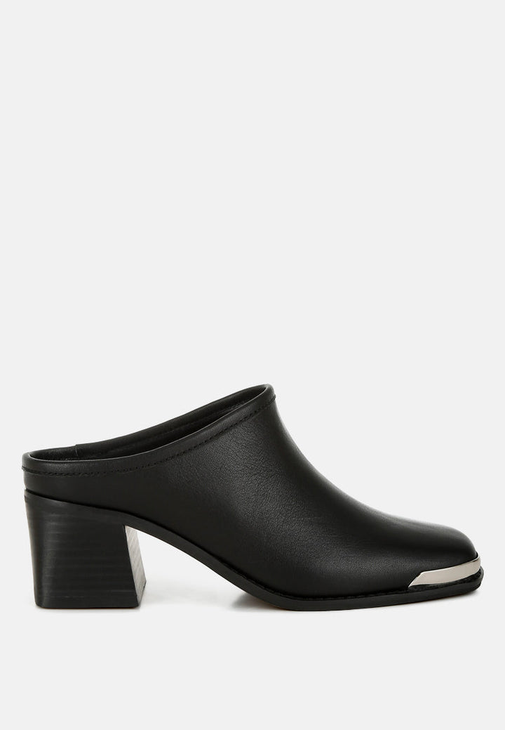 mules bottani de piel auténtica sin cordones#color_negro