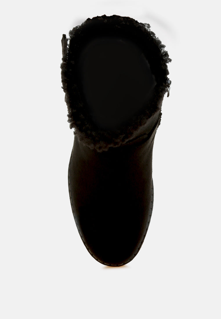 faux fur harness boots by mode#color_black