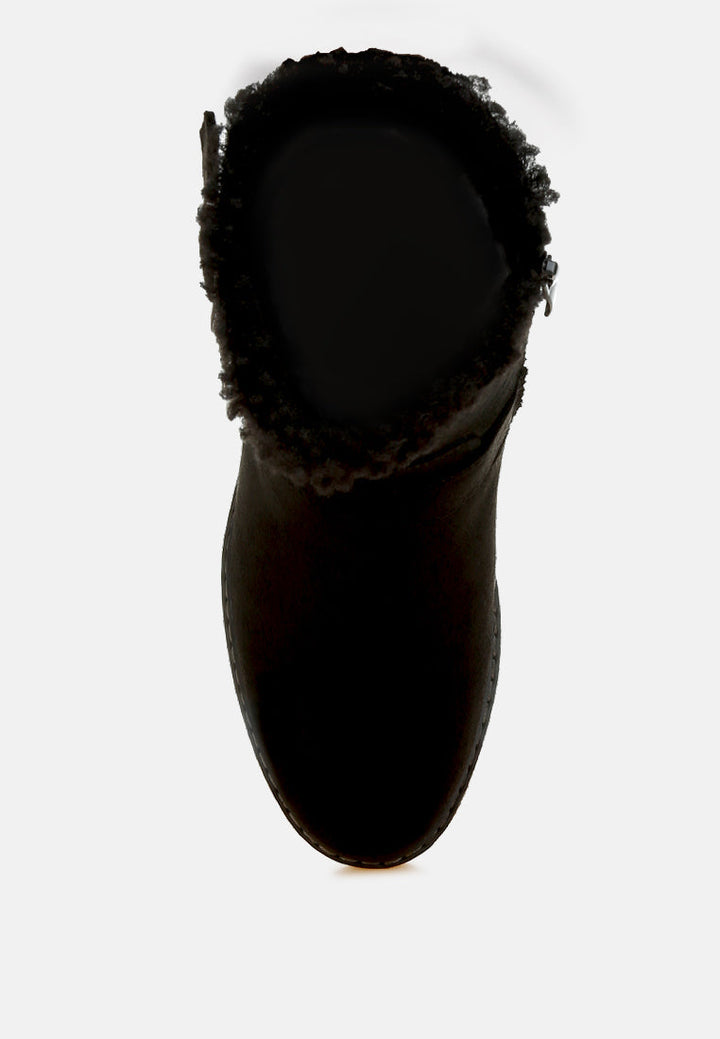 faux fur harness boots by mode#color_black