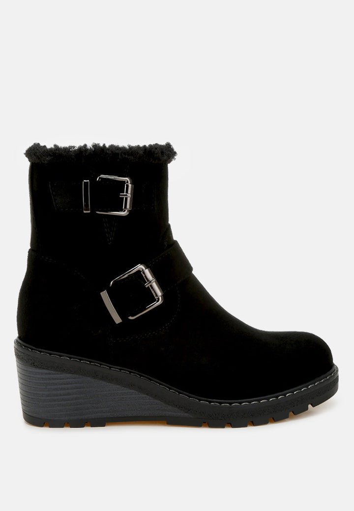 faux fur harness boots by mode#color_black