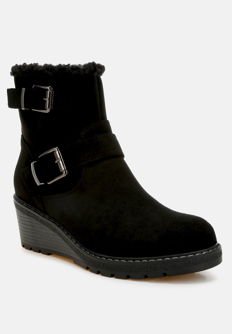 faux fur harness boots by mode#color_black