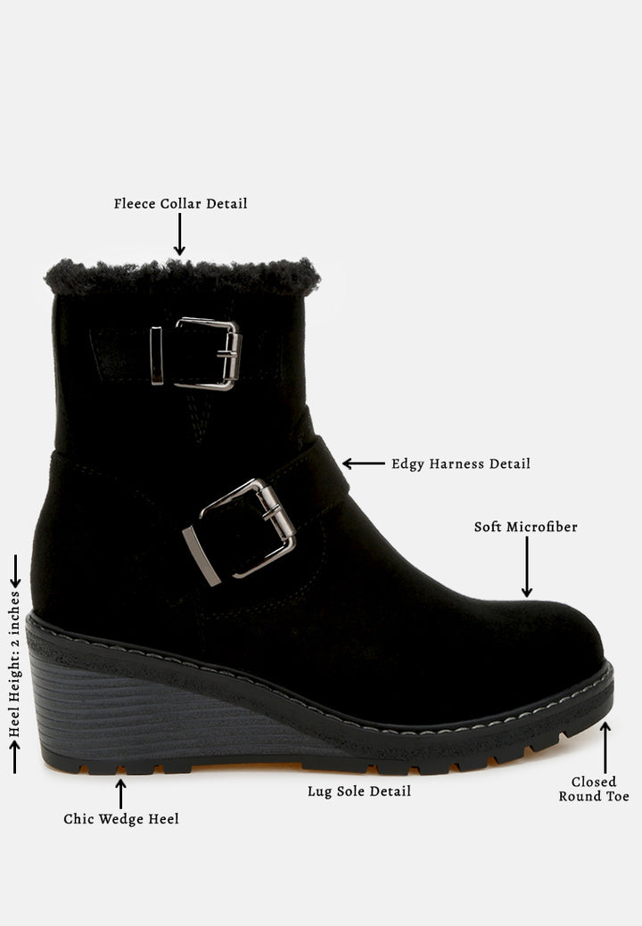 faux fur harness boots by ft#color_black