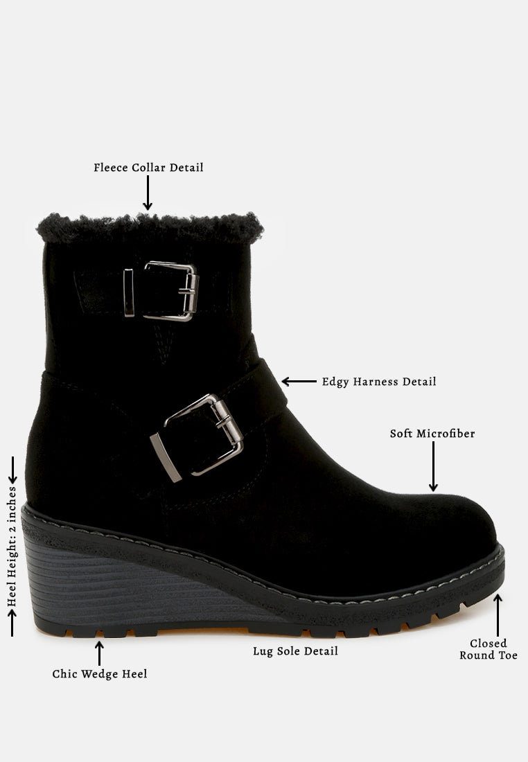 faux fur harness boots by mode#color_black