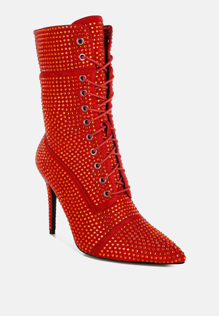 rhinestones embellished calf boots by ruw#color_red