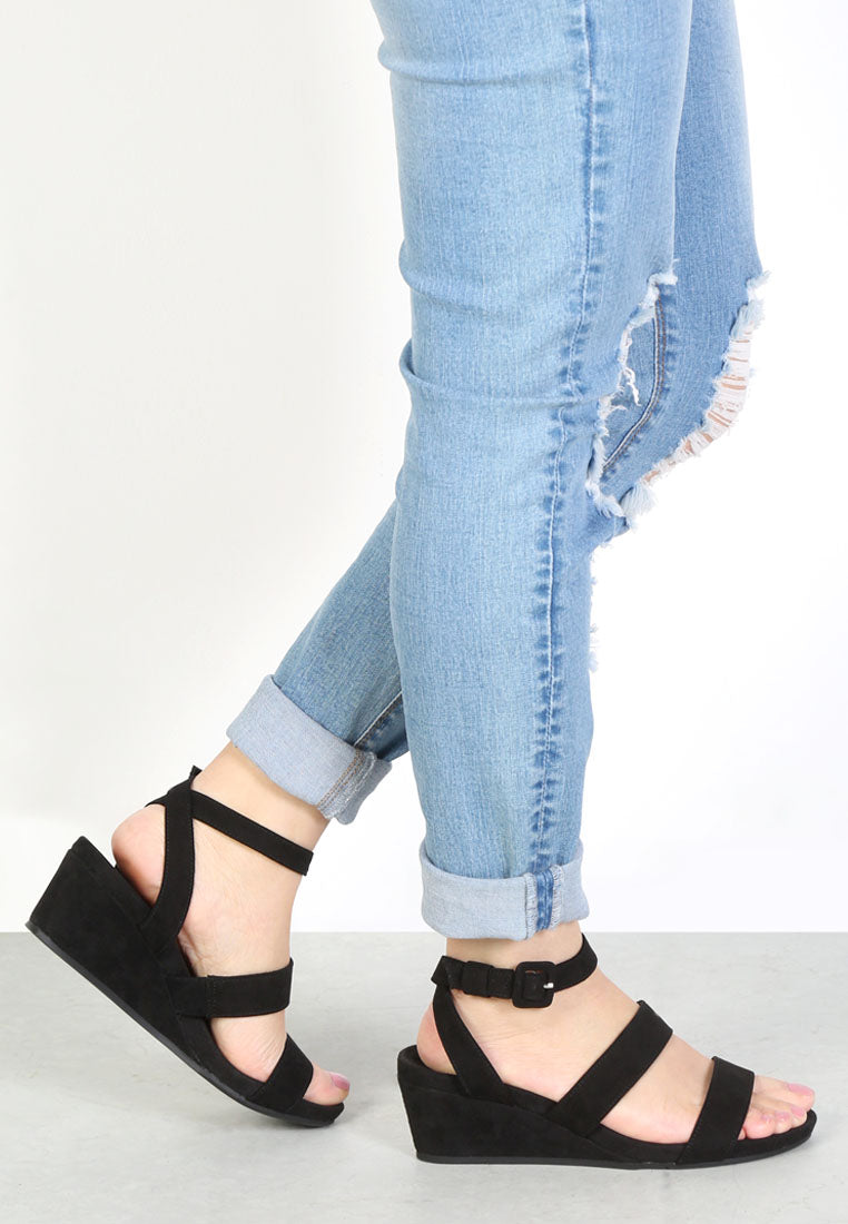 reese black ankle-strap wedge sandals#color_black