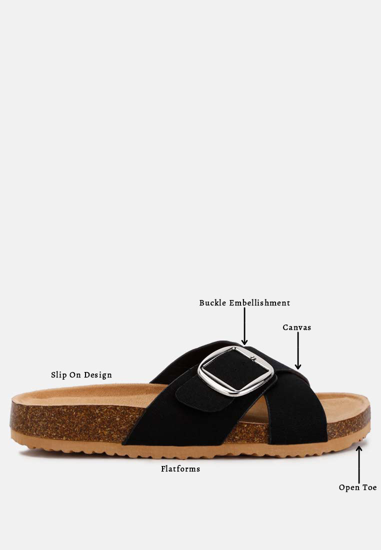 buckle slip-on sandals by rag#color_black