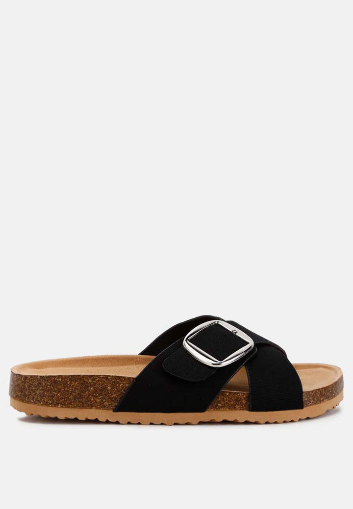 buckle slip-on sandals by ruw#color_black