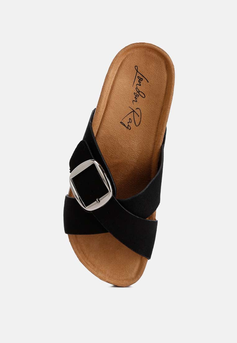 buckle slip-on sandals by rag#color_black