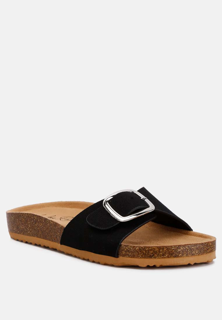 buckle strap slip-on sandals by ruw#color_black