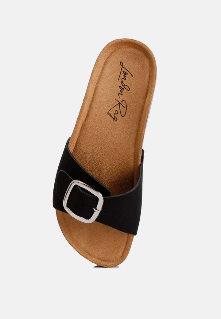 buckle strap slip-on sandals by ruw#color_black