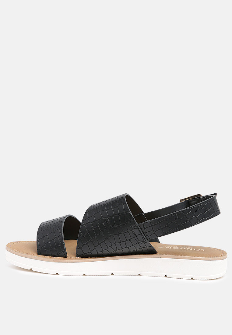 croc print sling-back sandal#color_black
