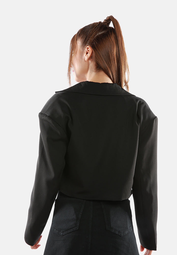cropped half oversized blazer#color_black