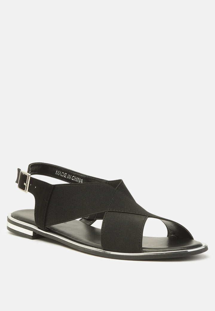snuggle wide strap flat sandal#color_black