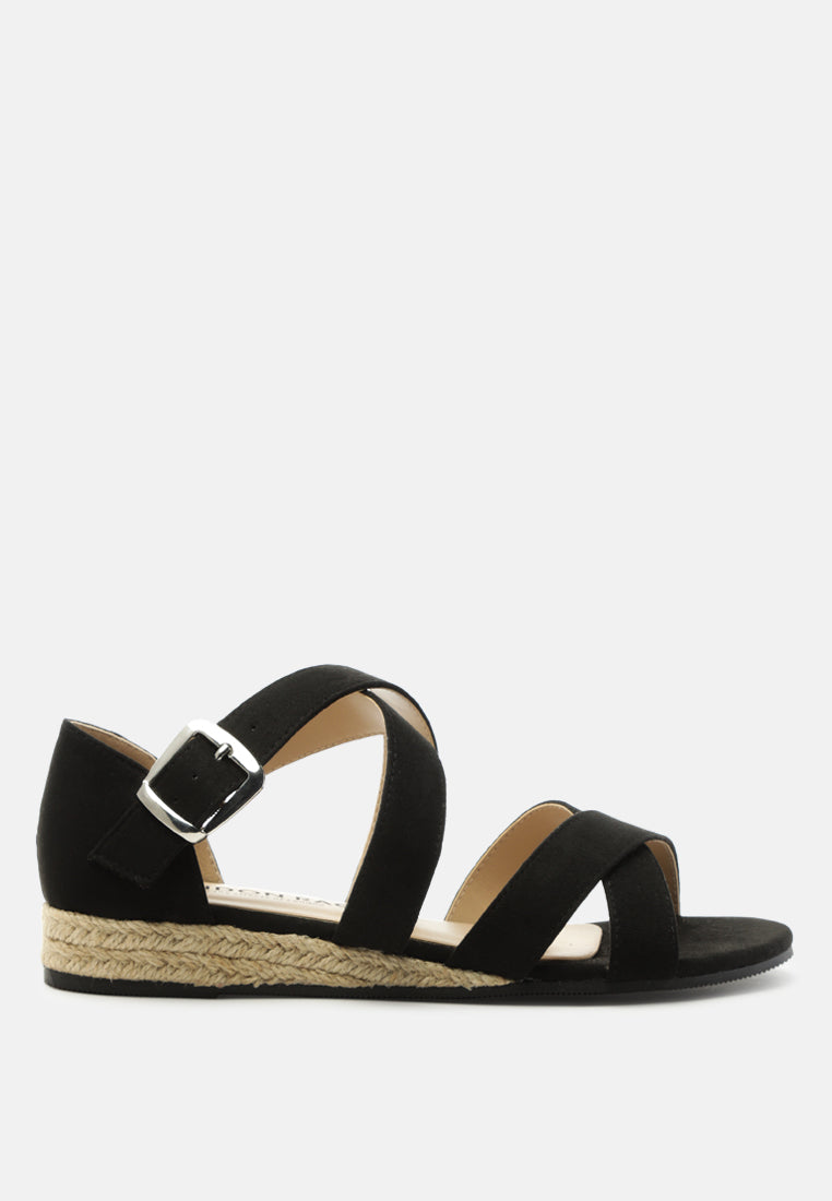 espadrille wedge sandals by ruw color_black