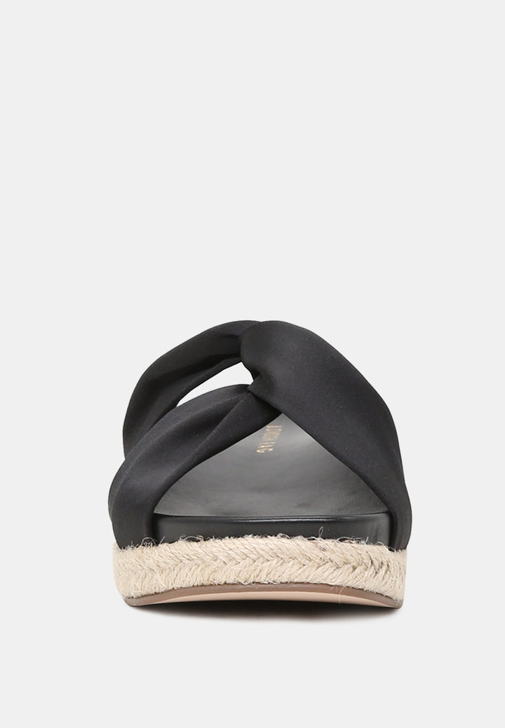 jaycee espadrille platform criss cross strap sandals#color_black