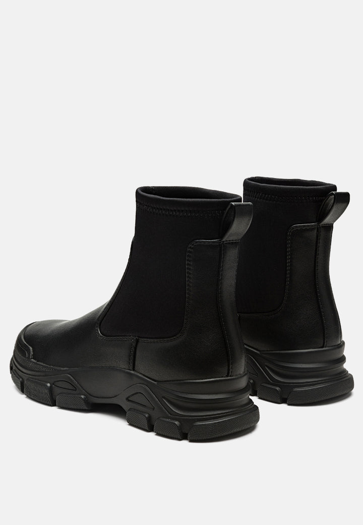 black lug sole sock boots#color_black