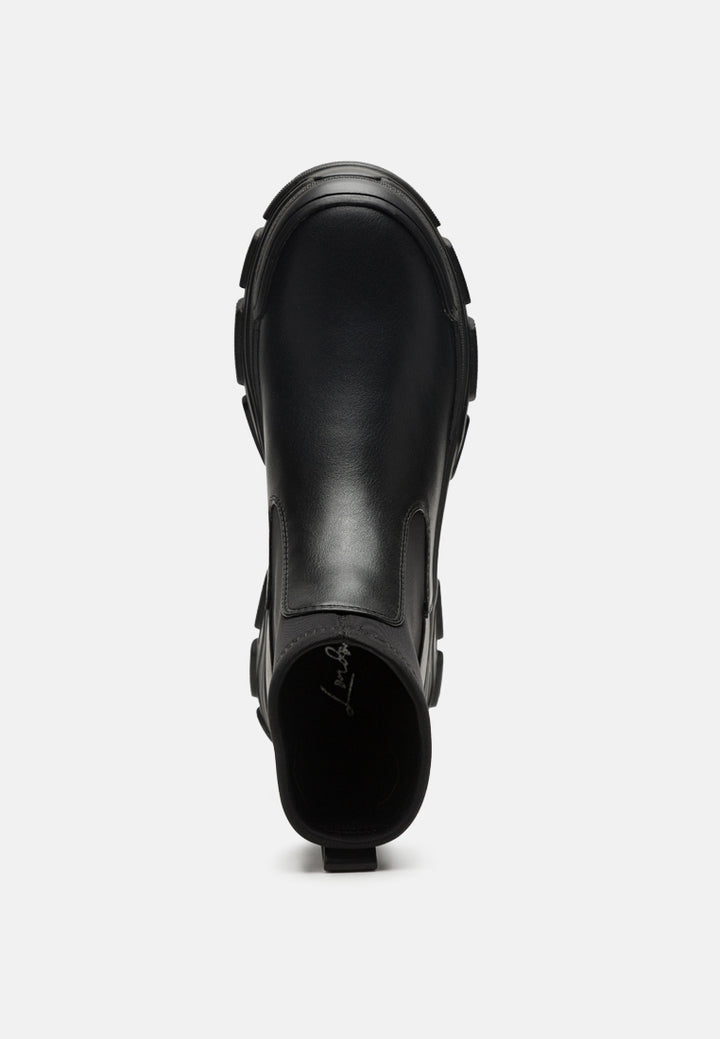 black lug sole sock boots#color_black
