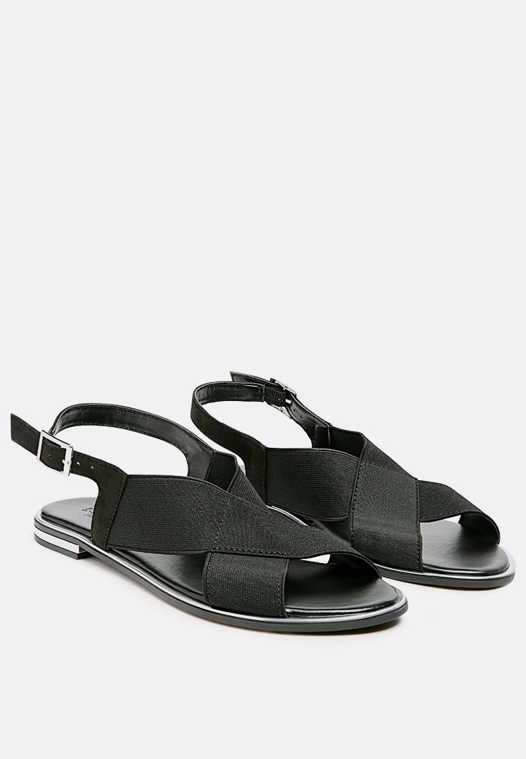 snuggle wide strap flat sandal#color_black