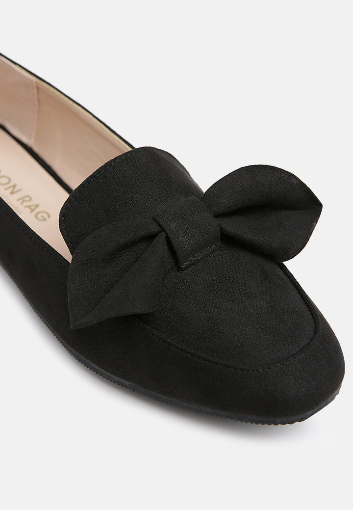 remee front bow loafers by rag#color_black