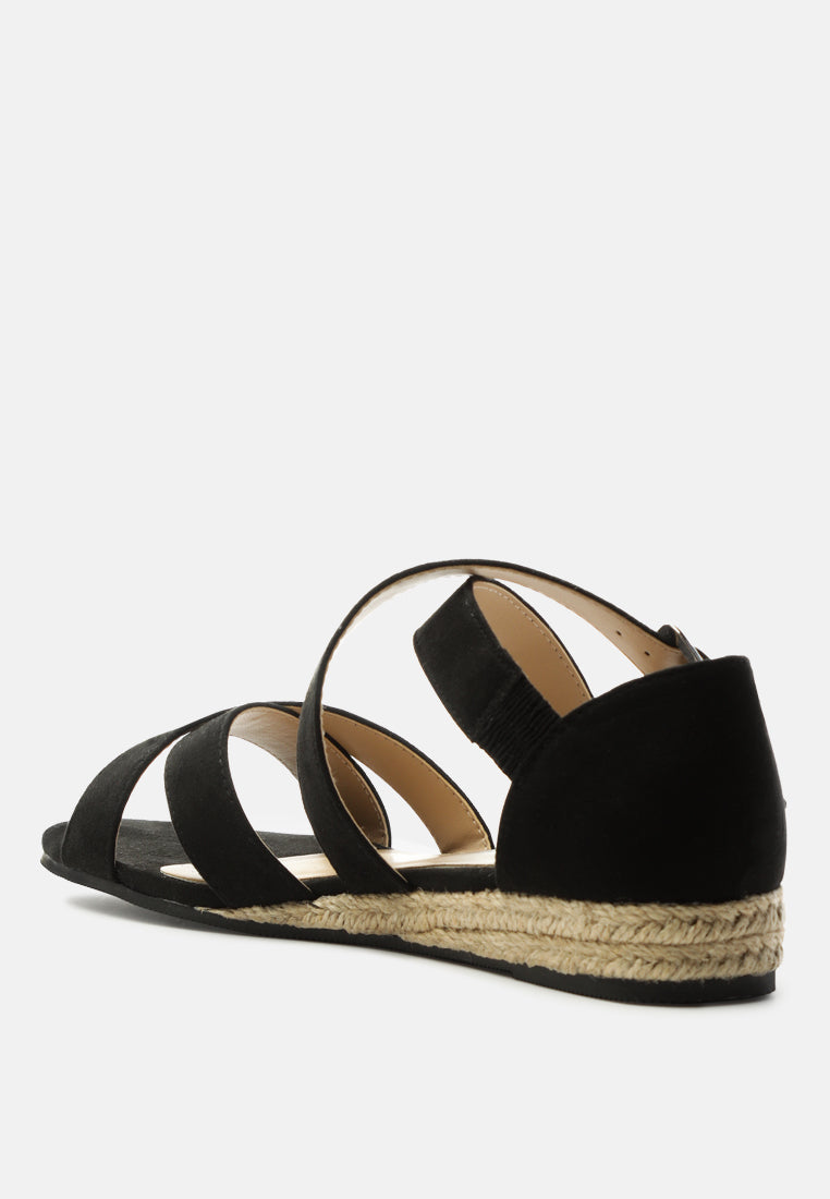 espadrille wedge sandals by ruw color_black