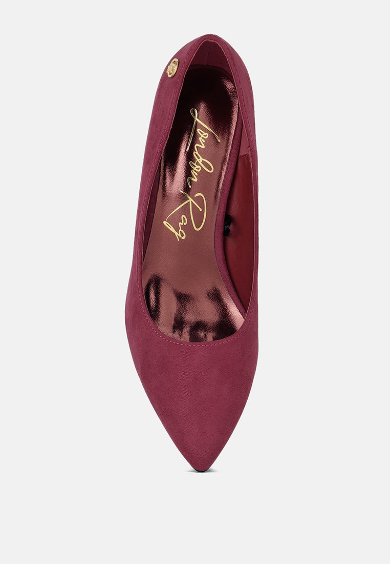 block feel pumps by ruw#color_burgundy