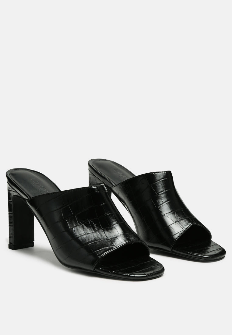 block heeled slides#color_black
