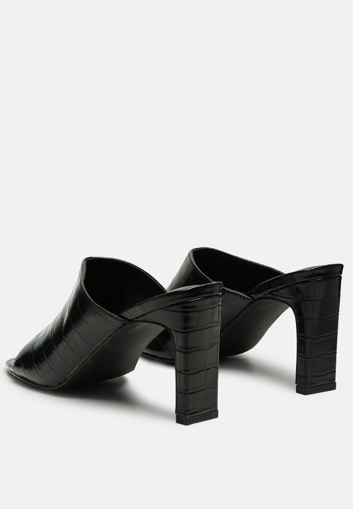 block heeled slides#color_black
