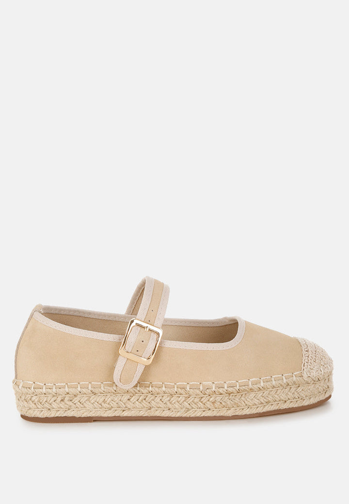 alpargatas tipo mercedita bolean de piel ante suave#color_beige