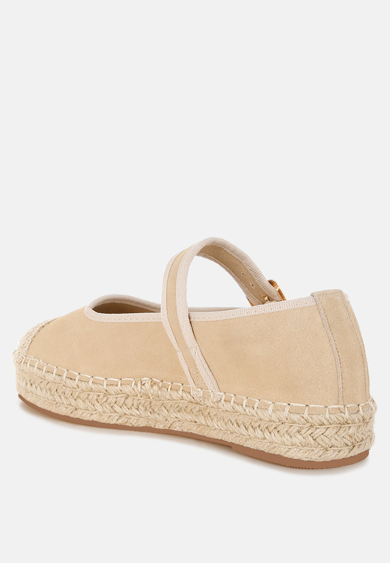 alpargatas tipo mercedita bolean de piel ante suave#color_beige