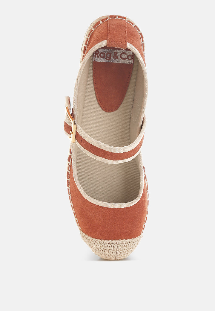 alpargatas tipo mercedita bolean de piel ante suave#color_tan