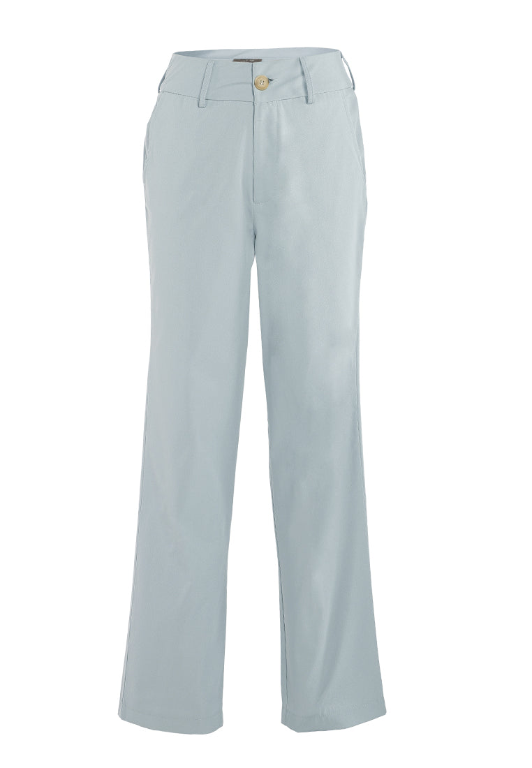 boot cut high waist pants#color_light blue