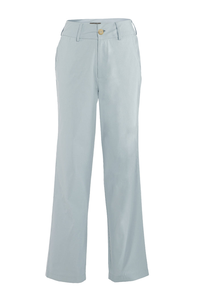 boot cut high waist pants#color_light blue