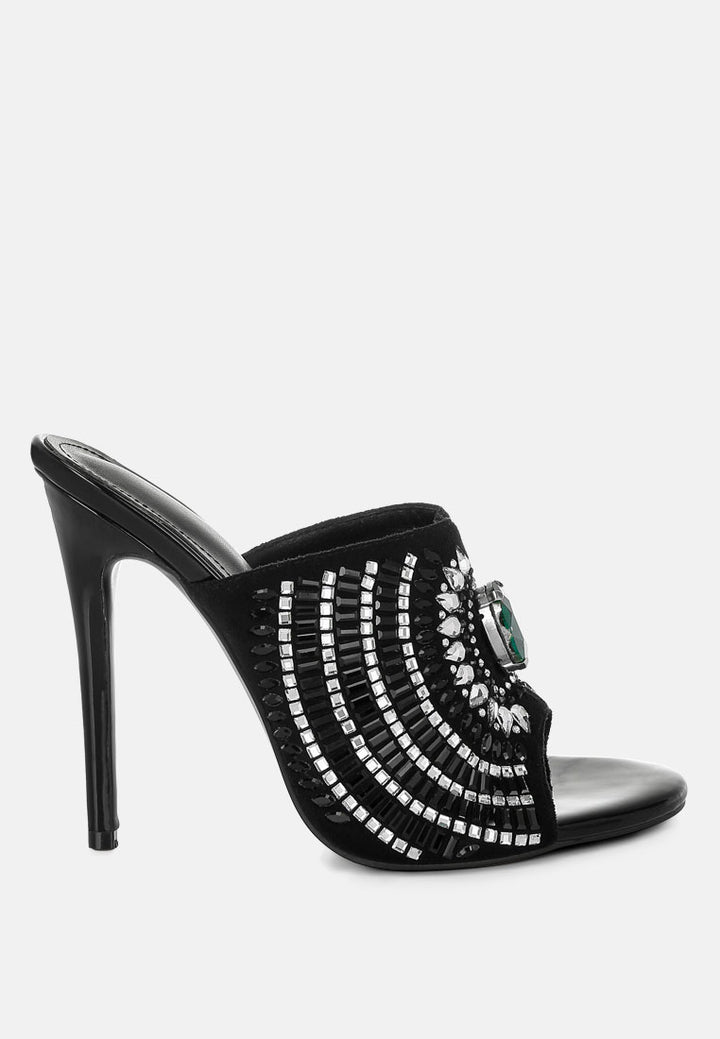 boska slip on embellished stiletto heels#color_black