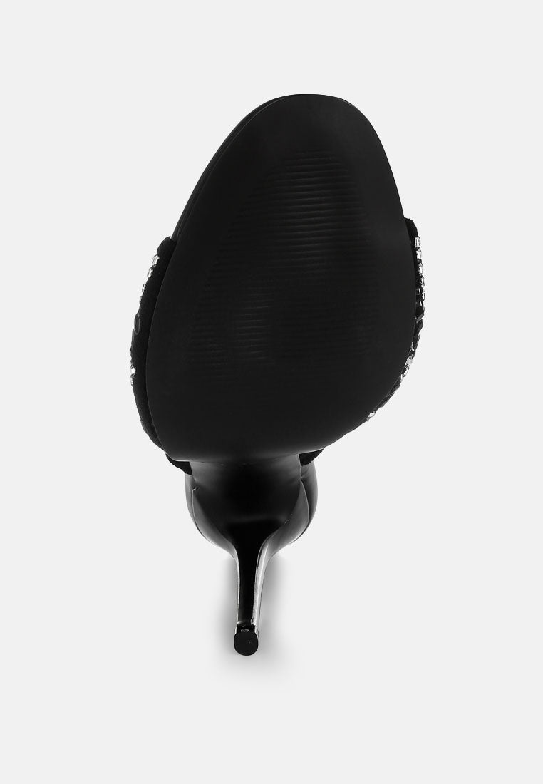 boska slip on embellished stiletto heels#color_black