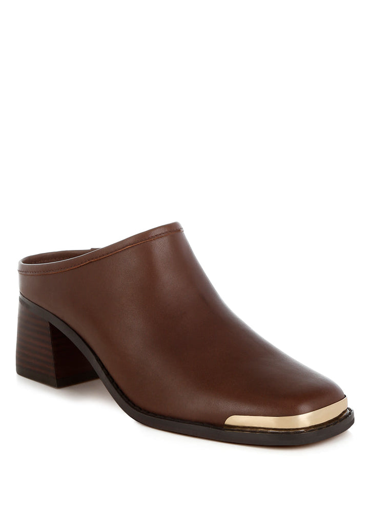 mules bottani sin cordones de cuero genuino#color_brown
