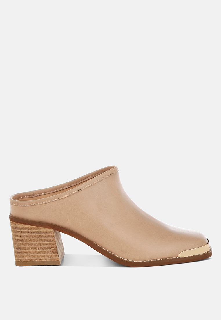 mules sin cordones bottani de cuero genuino#color_tan