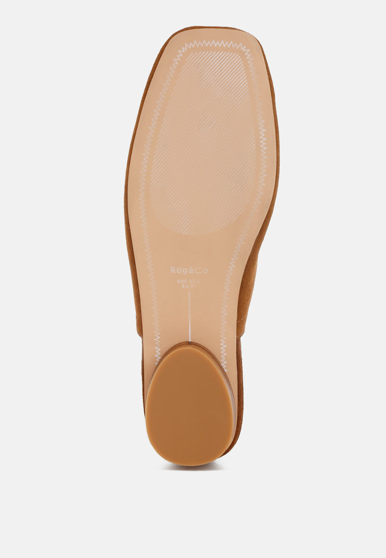 Sandalias bounzi de piel de ante suave con tira trasera#color_tan
