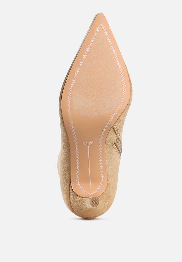 bow detail ankle boots by mode#color_beige