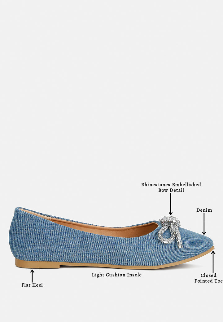 bow detail ballet flats by ruw#color_light-blue