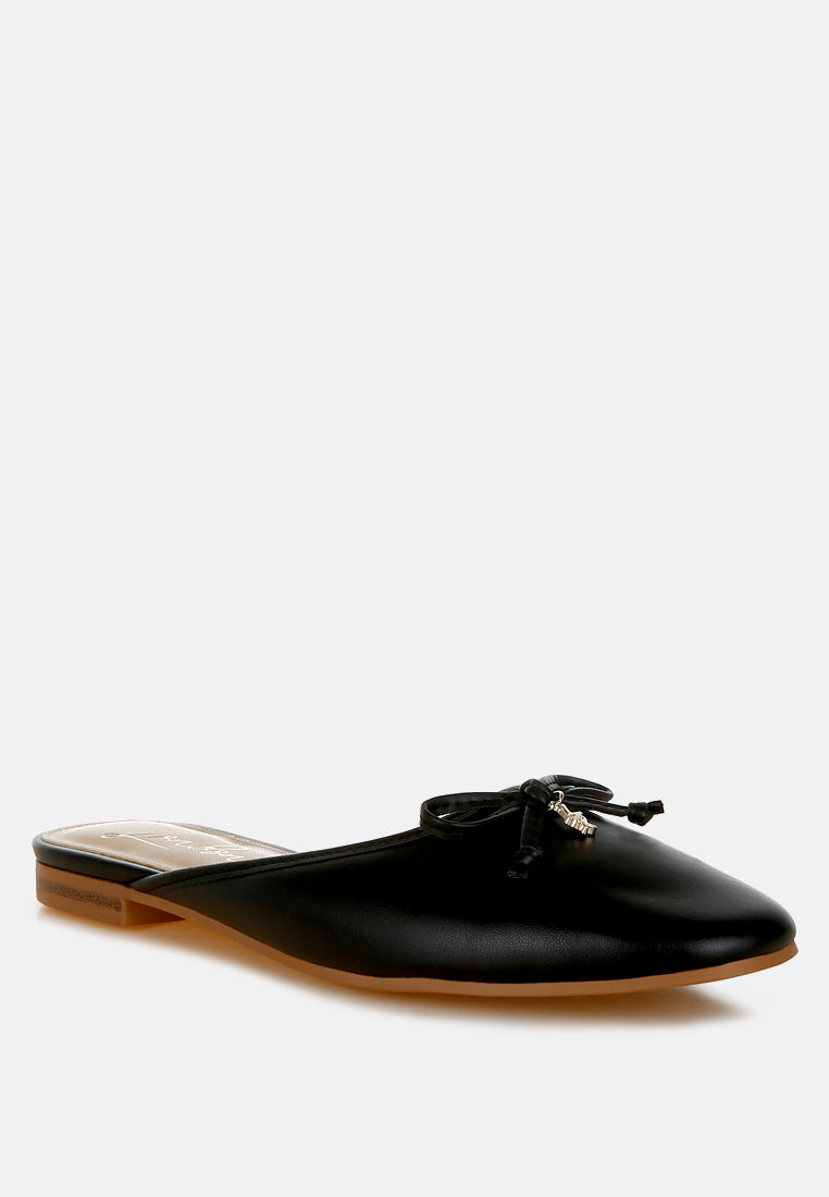 bow slip-on flat mules by ruw#color_black