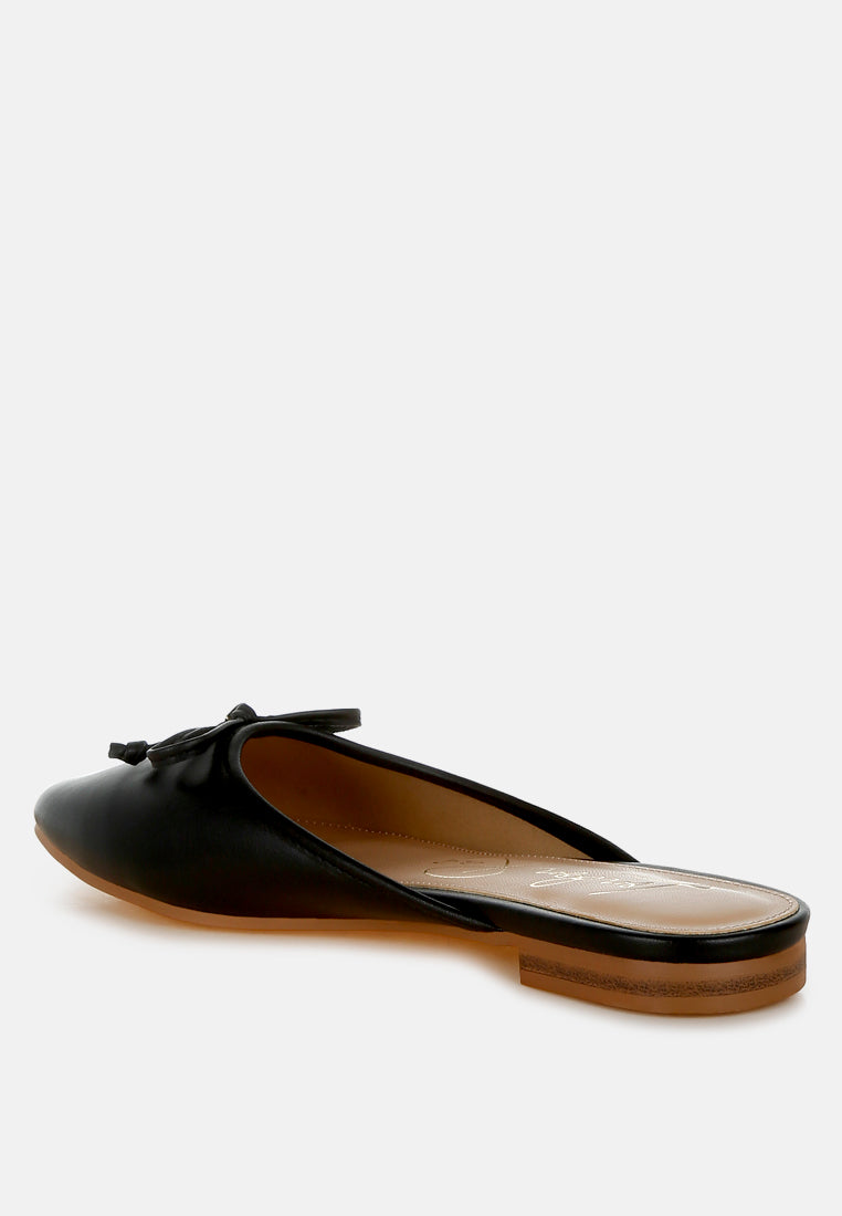 bow slip-on flat mules by ruw#color_black