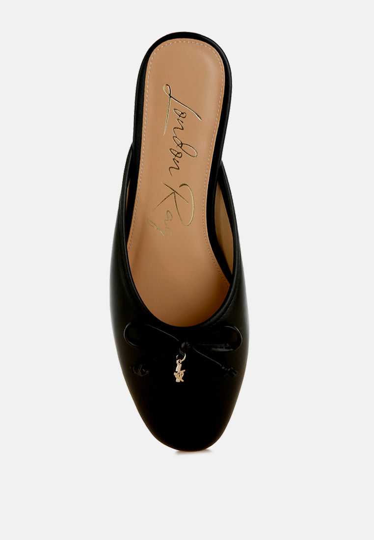bow slip-on flat mules by ruw#color_black